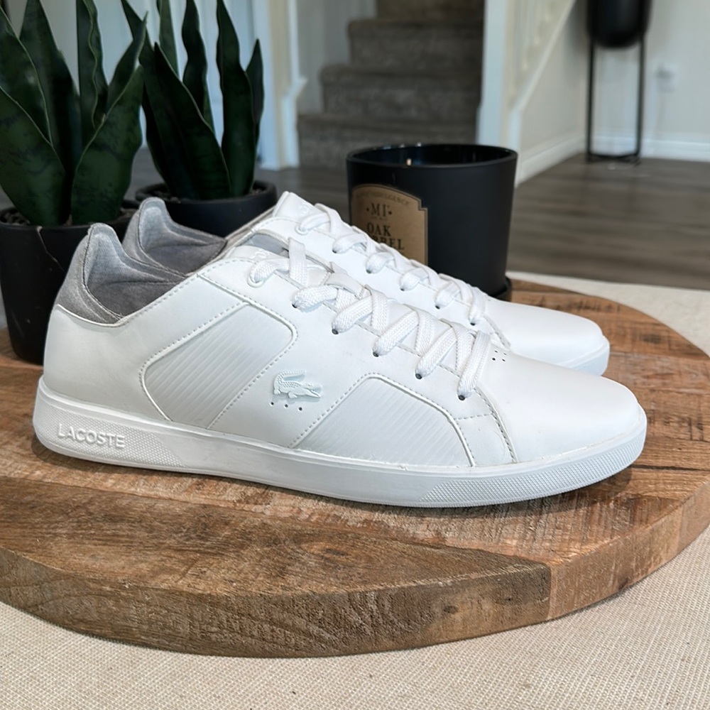 Lacoste White Leather Lo Top Sneaker Men’s Size 12